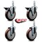 Service Caster 5'' Maroon Polyurethane Wheel Swivel 3/4'' Square Stem Caster Set 2 Brakes, 4PK SCC-SQ20S514-PPUB-MRN-PLB-34-2-S-2 - alternate 3